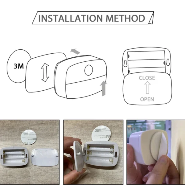 LED Night Light with Motion Sensor Cabinet Lamp Wireless Bedside - Image 5