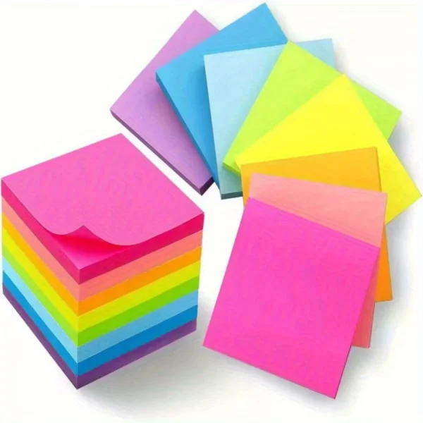 300-piece self-adhesive sticky note set - vibrant neon colors - Image 4