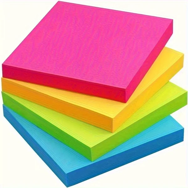 300-piece self-adhesive sticky note set - vibrant neon colors - Image 5