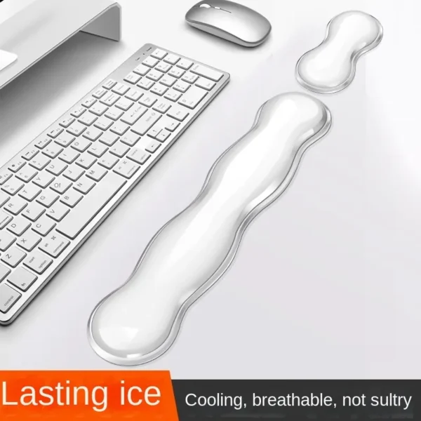 Mouse pad with wrist rest, keyboard rest, anti slip silicone - Image 2