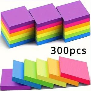 300-piece self-adhesive sticky note set - vibrant neon colors